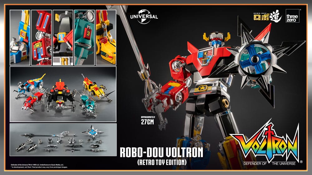 Voltron: Defender of the Universe Robo-Dou Action Figure Voltron Retro Toy Edition 27 cm PREORDER - immagine 2