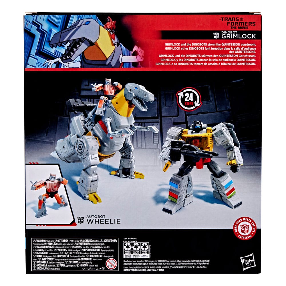The Transformers: The Movie Studio Series Leader Class Action Figure Dinobot Grimlock & Autobot Wheelie 22 cm PREORDER - immagine 2