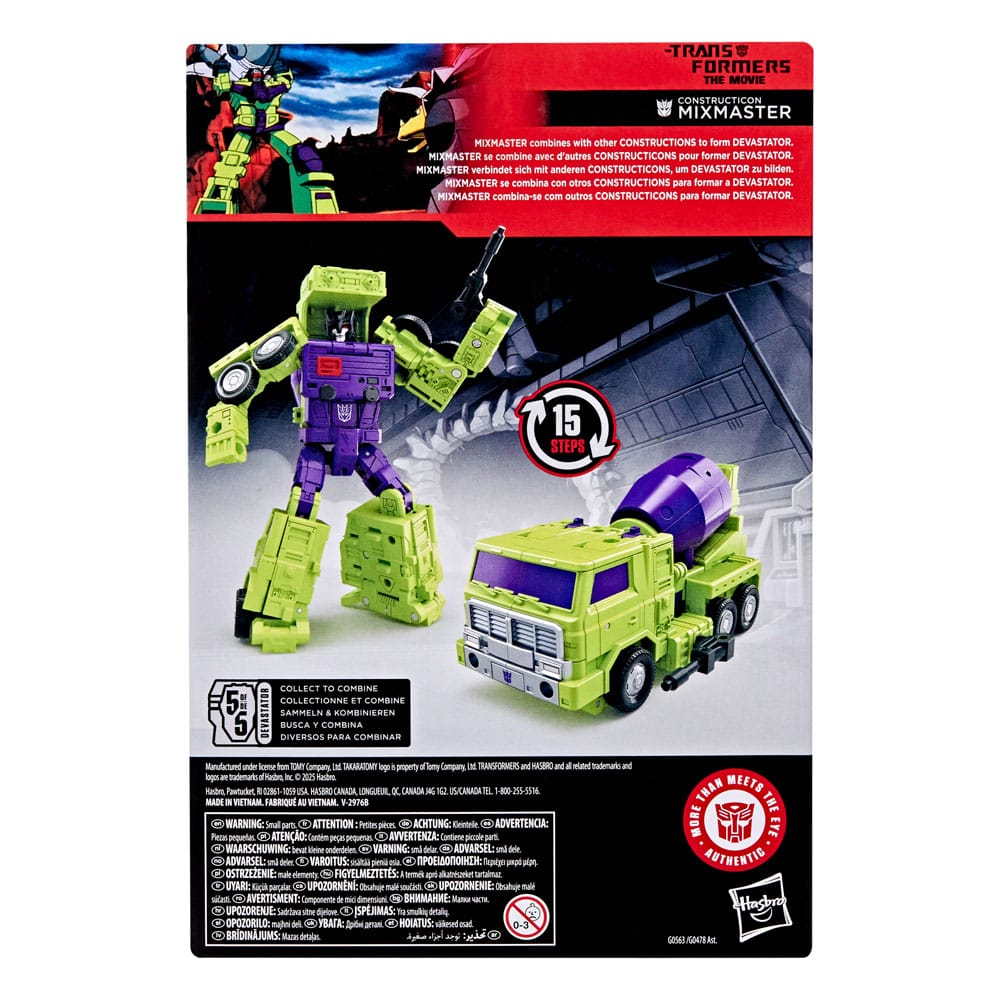 The Transformers: The Movie Studio Series Voyager Class Action Figure Constructicon Mixmaster 16 cm - immagine 2