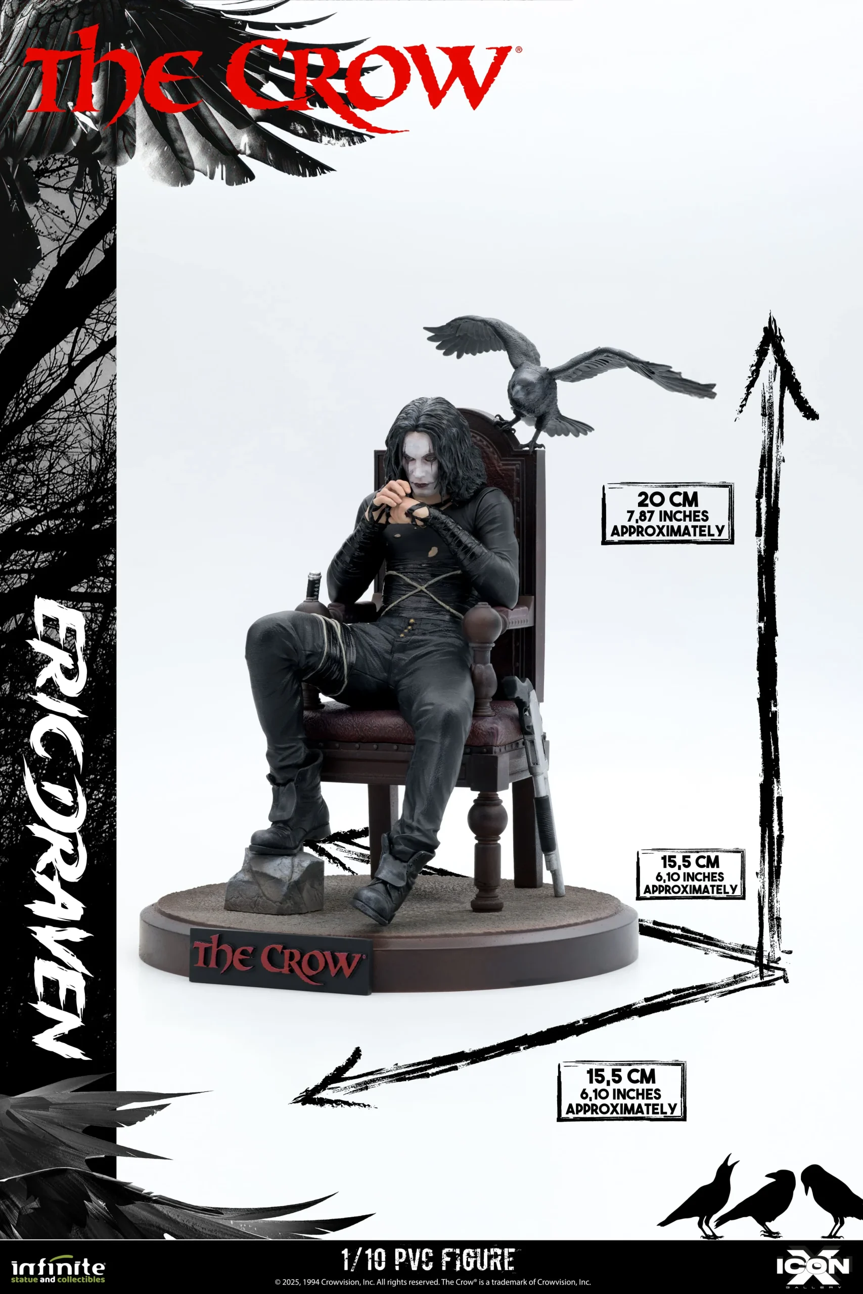 The Crow Eric Draven Icon X 1/10 Pvc Figure PREORDER - immagine 10