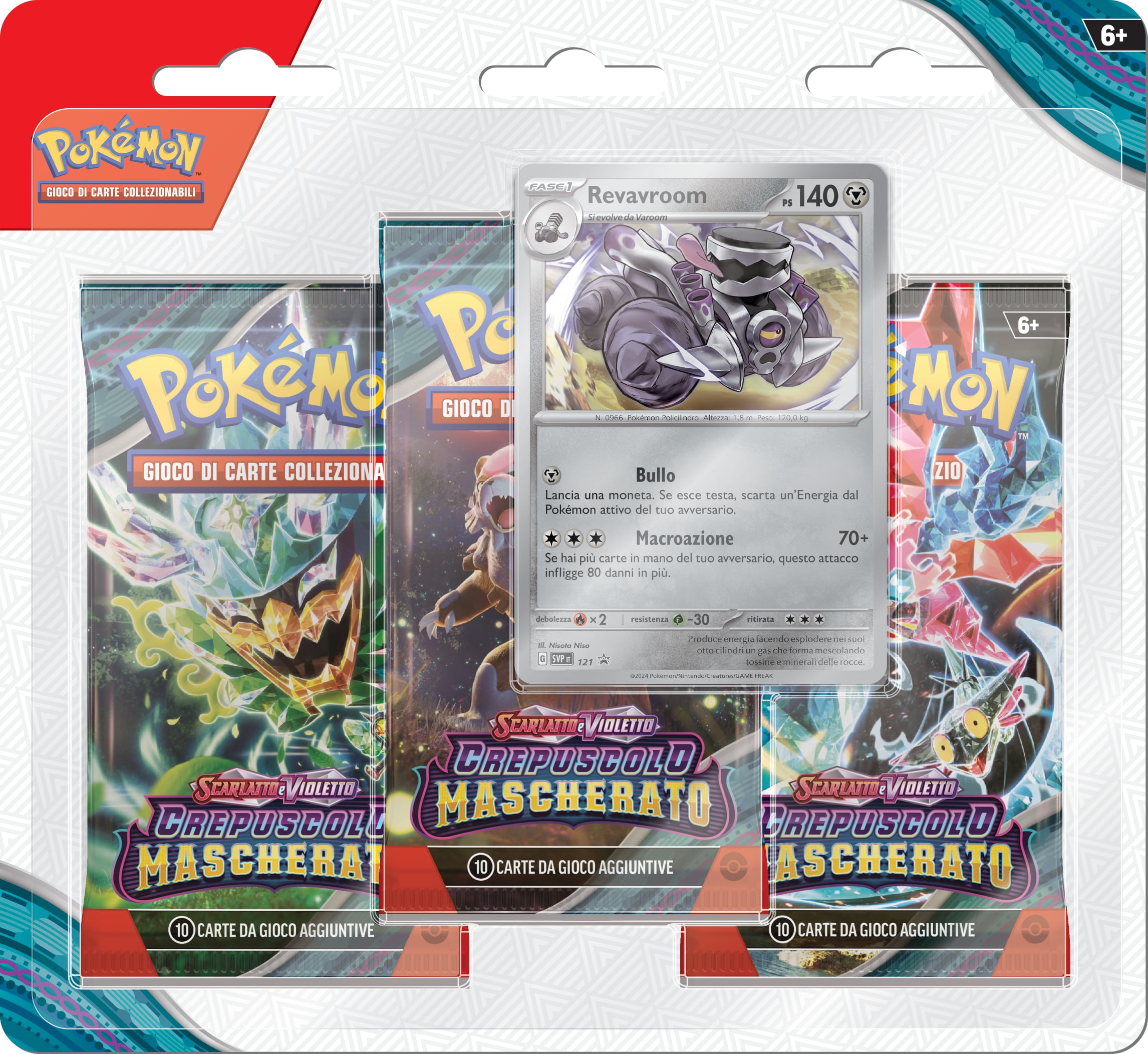 Pokemon Blister 3 Bustine + 1 Card Scarlatto e Violetto - 06 Crepuscolo Mascherato