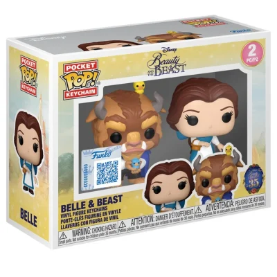 POP figure 2 Keychain Disney Beauty And The Beast Belle & Beast PREORDER