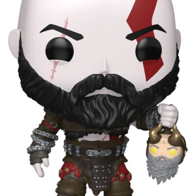 God of War Ragnarök POP! Games Vinyl Figure Kratos w/Mimir's Head 9 cm PREORDER